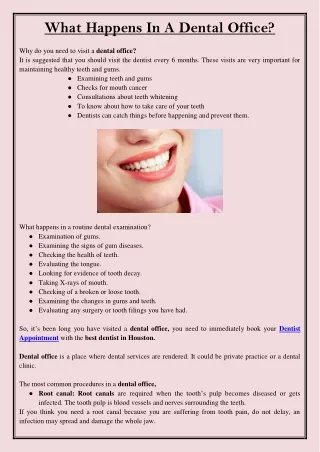what happens in a dental office
