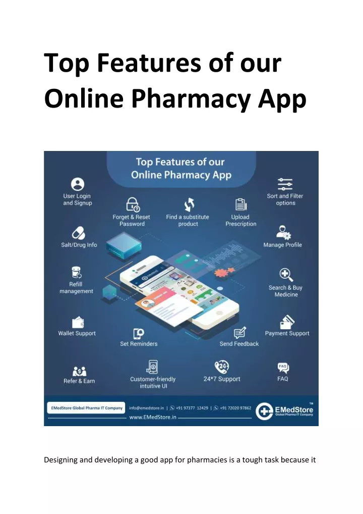 top features of our online pharmacy app