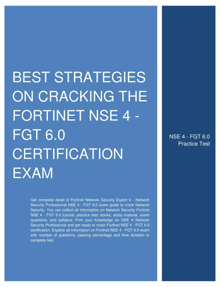 best strategies on cracking the fortinet