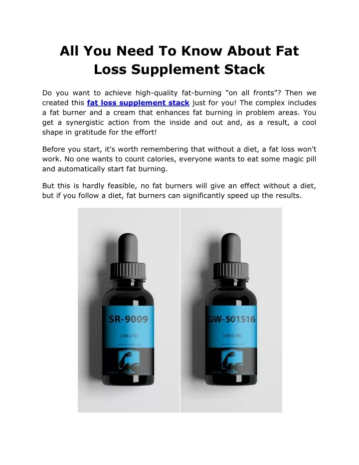 all you need to know about fat loss supplement