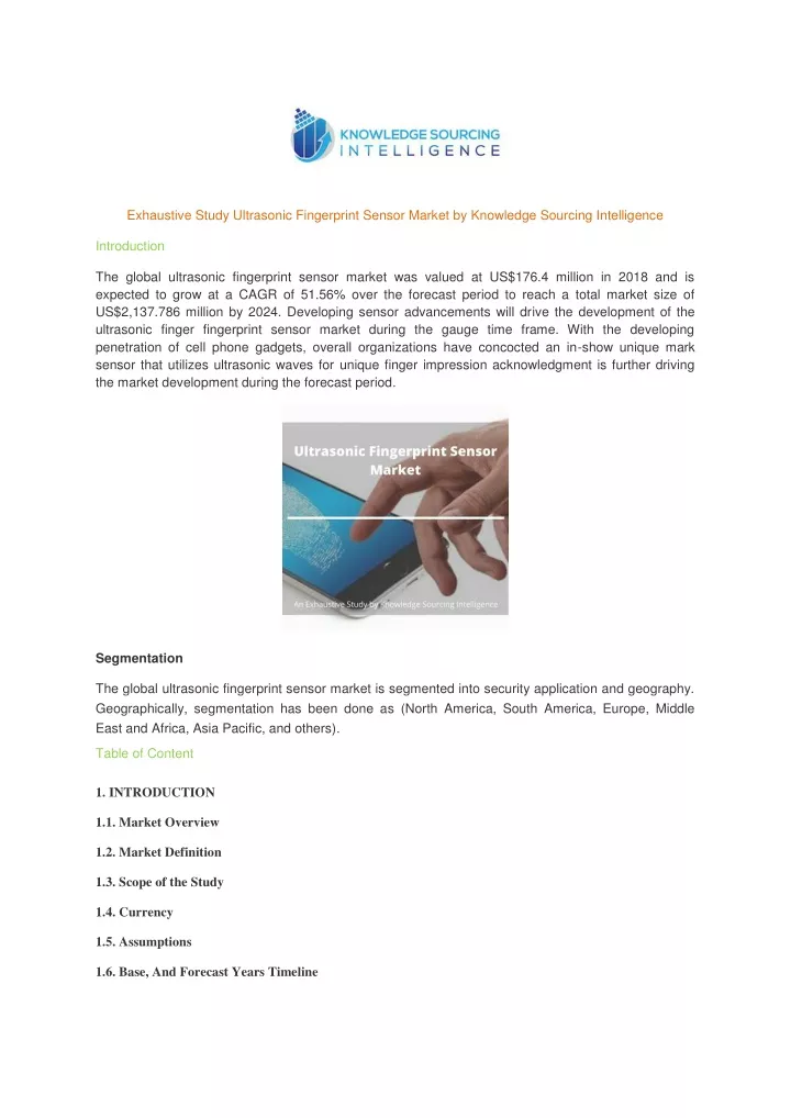 exhaustive study ultrasonic fingerprint sensor
