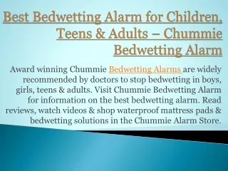 Best Bedwetting Alarm for Children, Teens & Adults – Chummie Bedwetting Alarm