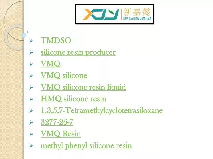 tmdso silicone resin producer vmq vmq silicone
