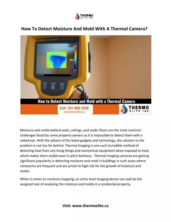 how to detect moisture and mold with a thermal