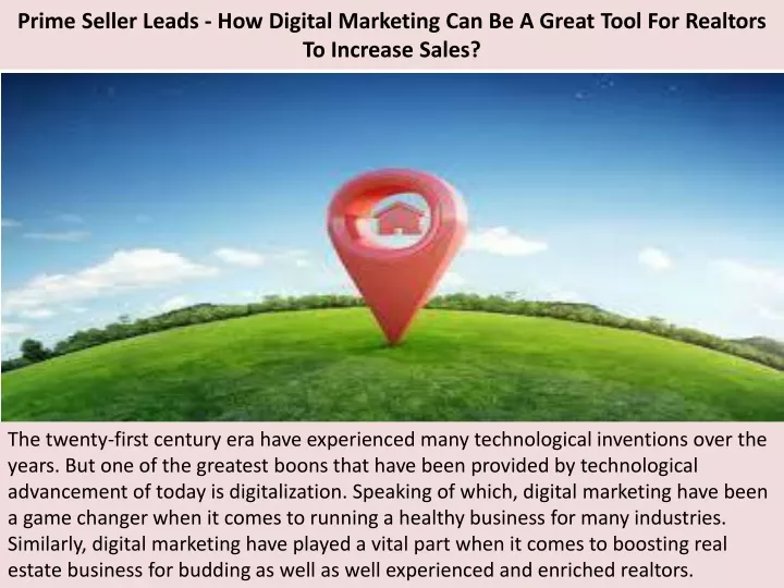 prime seller leads how digital marketing can be a great tool for realtors to increase sales