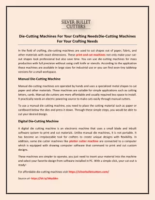 die cutting machines for your crafting needsdie