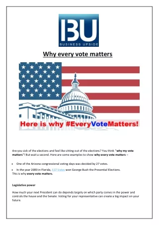 why every vote matters