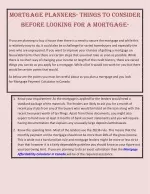 Mortgage planners- Things to consider before looking for a mortgage- - slide 1