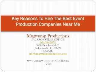 Key Reasons To Hire The Best Event Production Companies Near Me