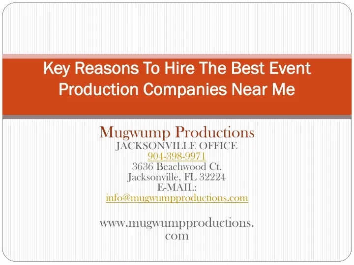 key reasons to hire the best event production companies near me