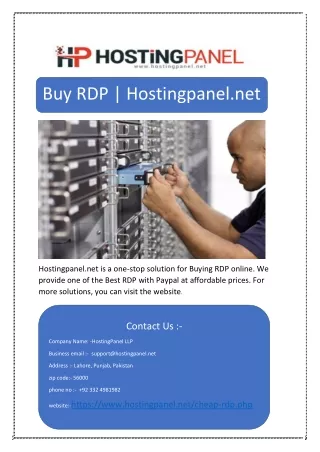 Buy RDP | Hostingpanel.net