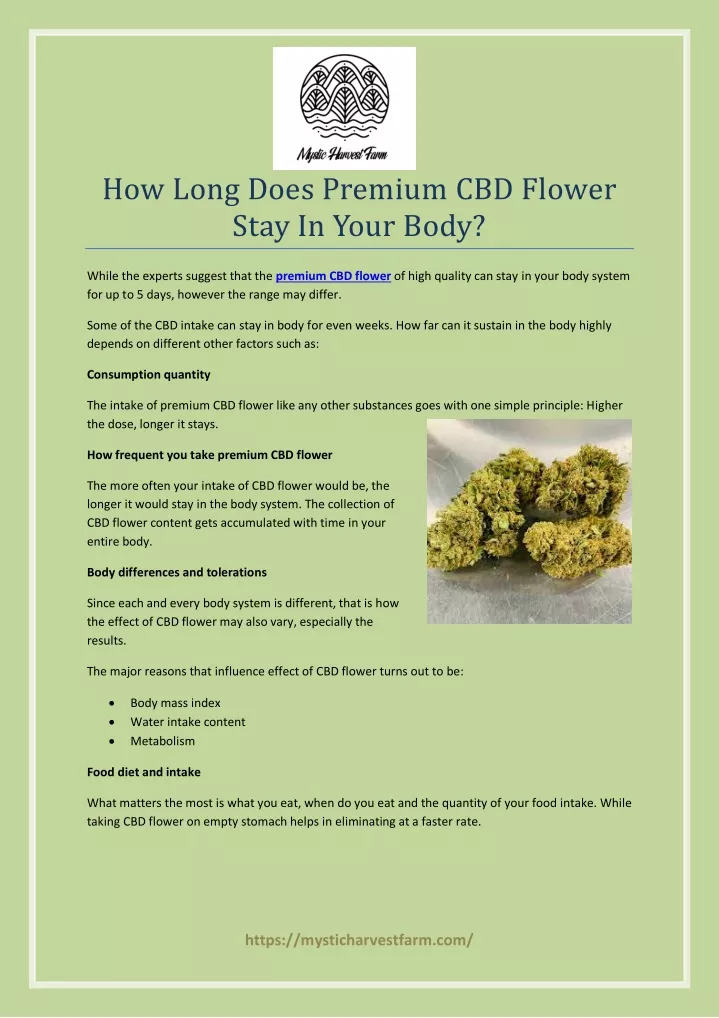 how long does premium cbd flower stay in your body