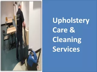 Upholstery Care & Cleaning Services
