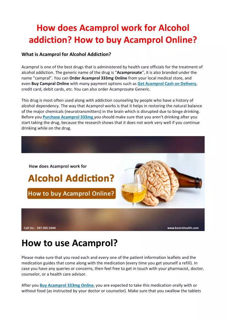 how does acamprol work for alcohol addiction