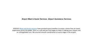Airport Assistance Services - Meet and Greet Assistance