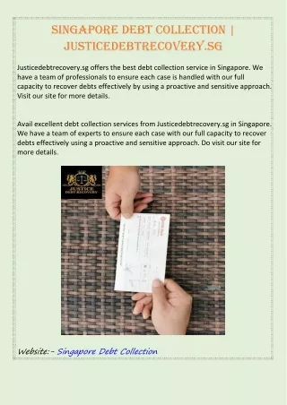 Singapore Debt Collection | Justicedebtrecovery.sg