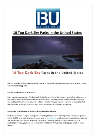 10 top dark sky parks in the united states