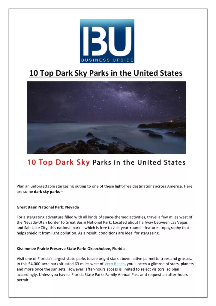 10 top dark sky parks in the united states