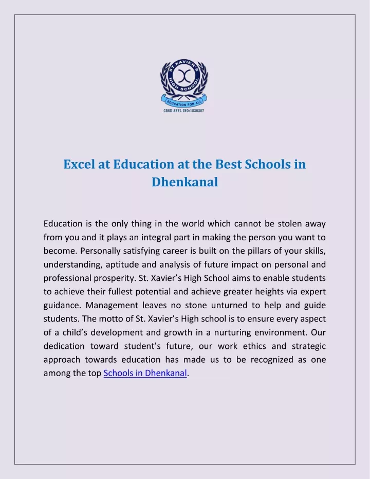 excel at education at the best schools