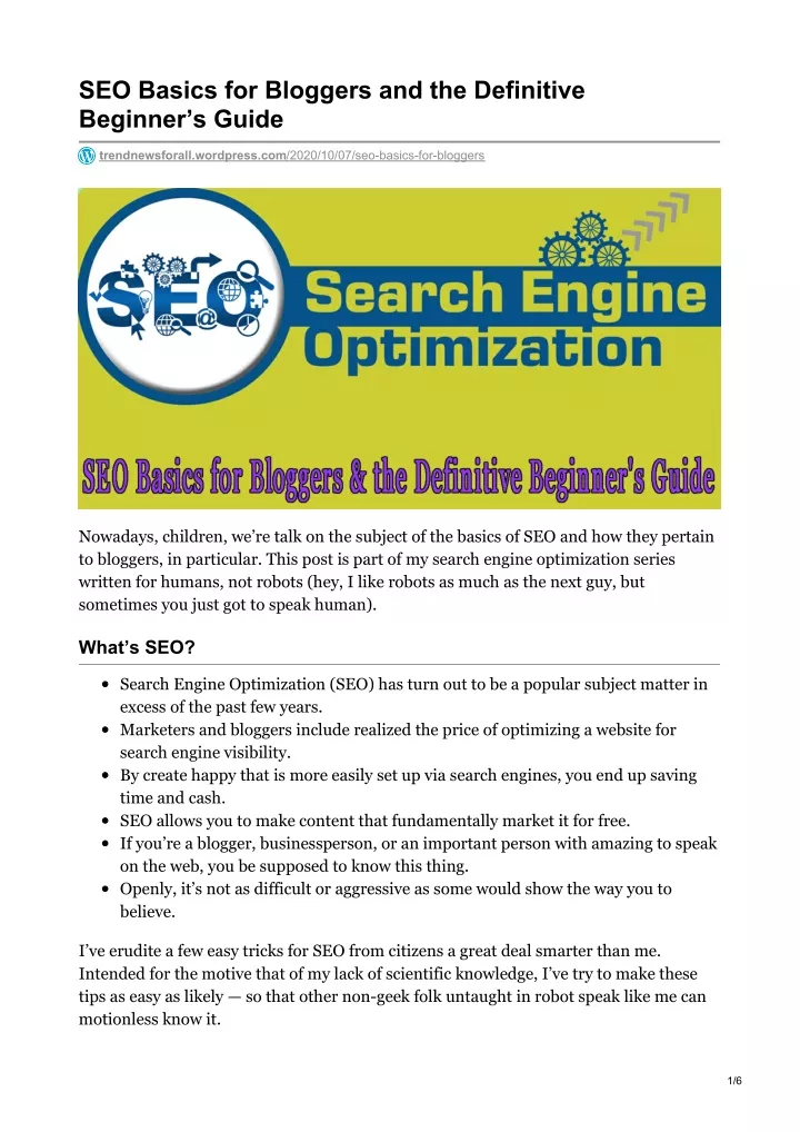 seo basics for bloggers and the definitive