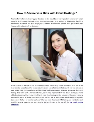 how to secure your data with cloud hosting