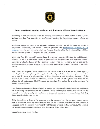 armstrong guard services adequate solution
