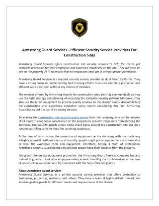 armstrong guard services efficient security