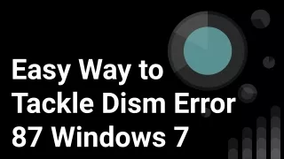 Dism Error 87 Windows 7