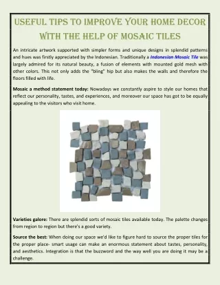 useful tips to improve your home decor with