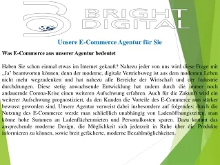 unsere e commerce agentur f r sie