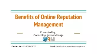 benefits of online reputation management