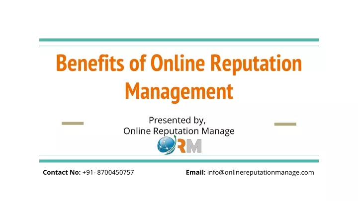 benefits of online reputation management