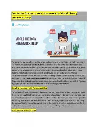 Get Better Grades in Your Homework by World History Homework Help