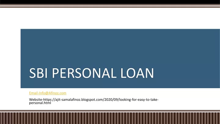 sbi personal loan