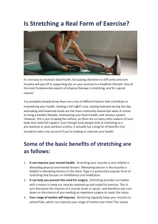is stretching a real form of exercise