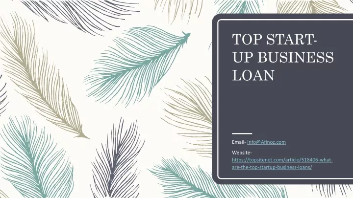 top start up business loan
