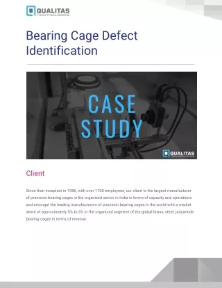 Bearing Cage Defect Identification