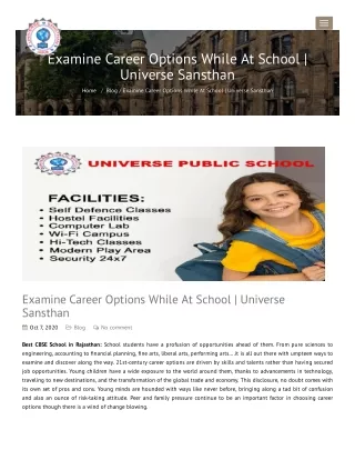examine career options while at school universe