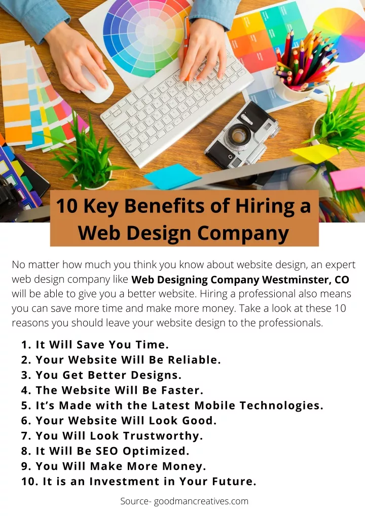 10 key benefits of hiring a web design company