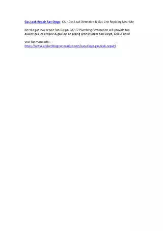 gas leak repair san diego ca gas leak detection