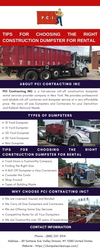 tips construction dumpster for rental