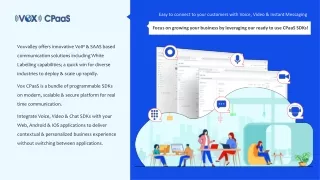 Vox CPaaS SDKs and APIs to Empower Startups