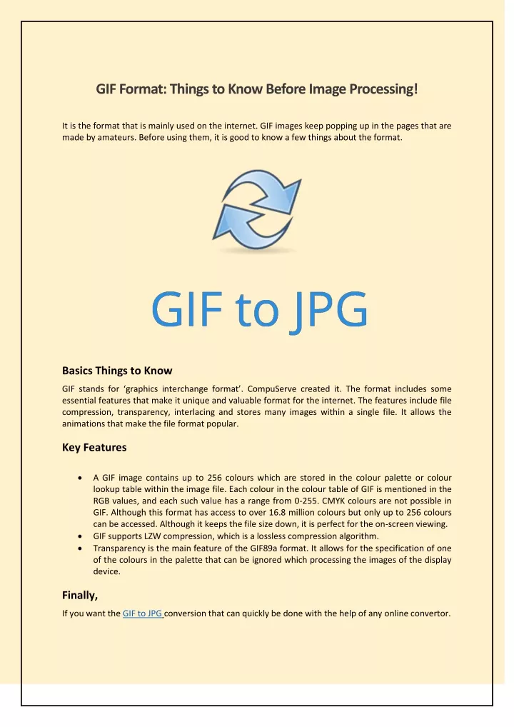 gif format things to know before image processing