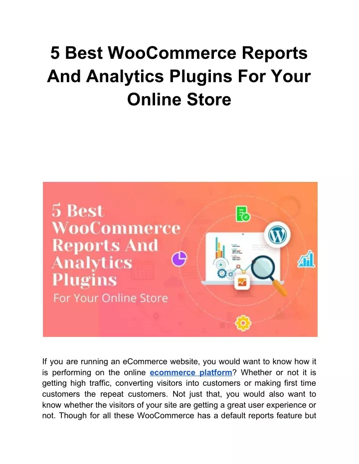 5 best woocommerce reports and analytics plugins