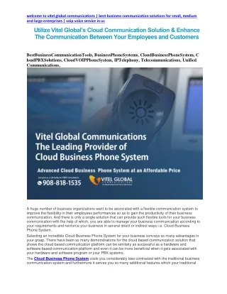 welcome to vitel global communications | best business communication solutions for small, medium and large enterprises |