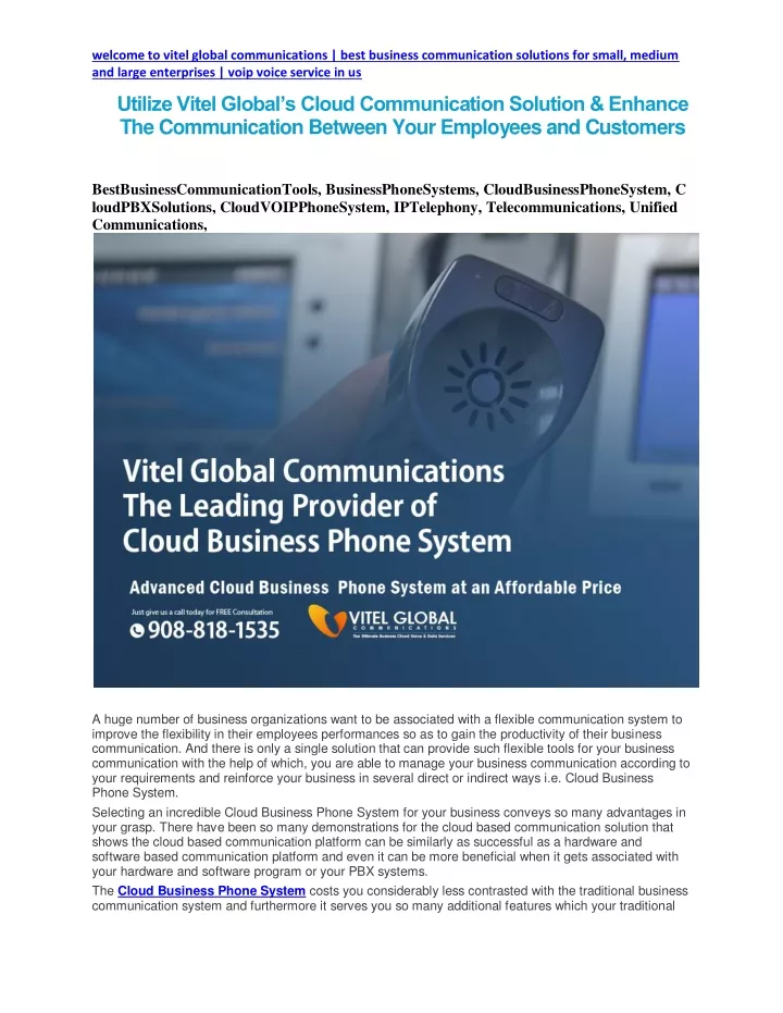 welcome to vitel global communications best