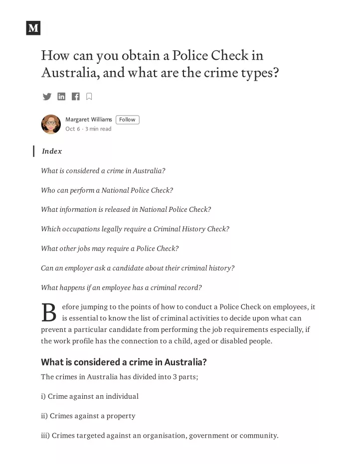 how can you obtain a police check in australia