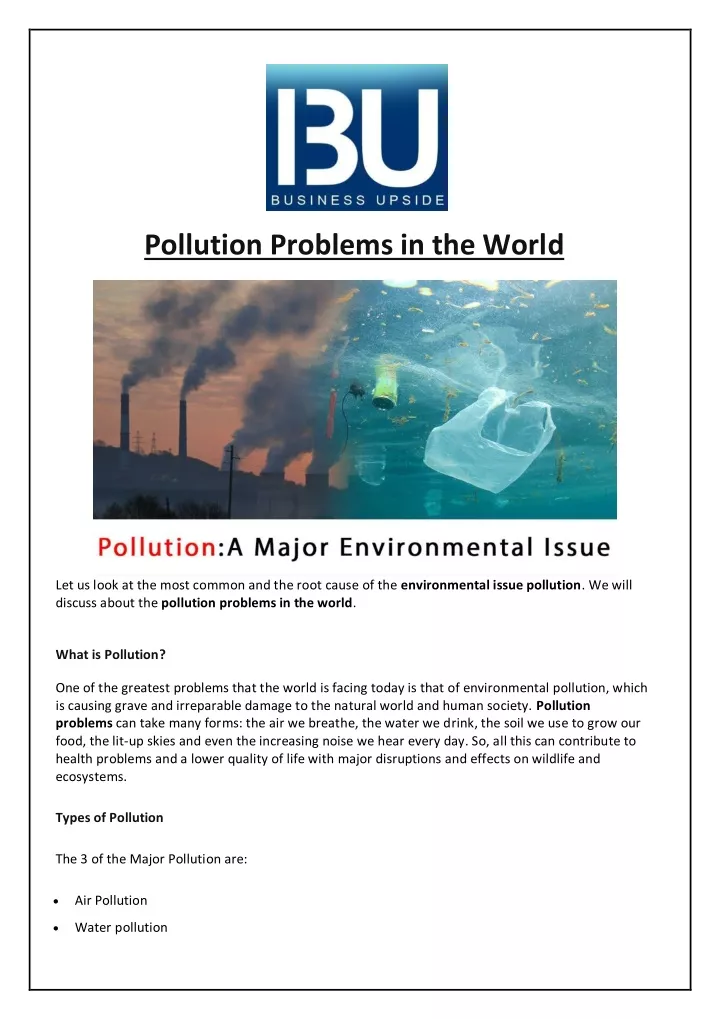 pollution problems in the world