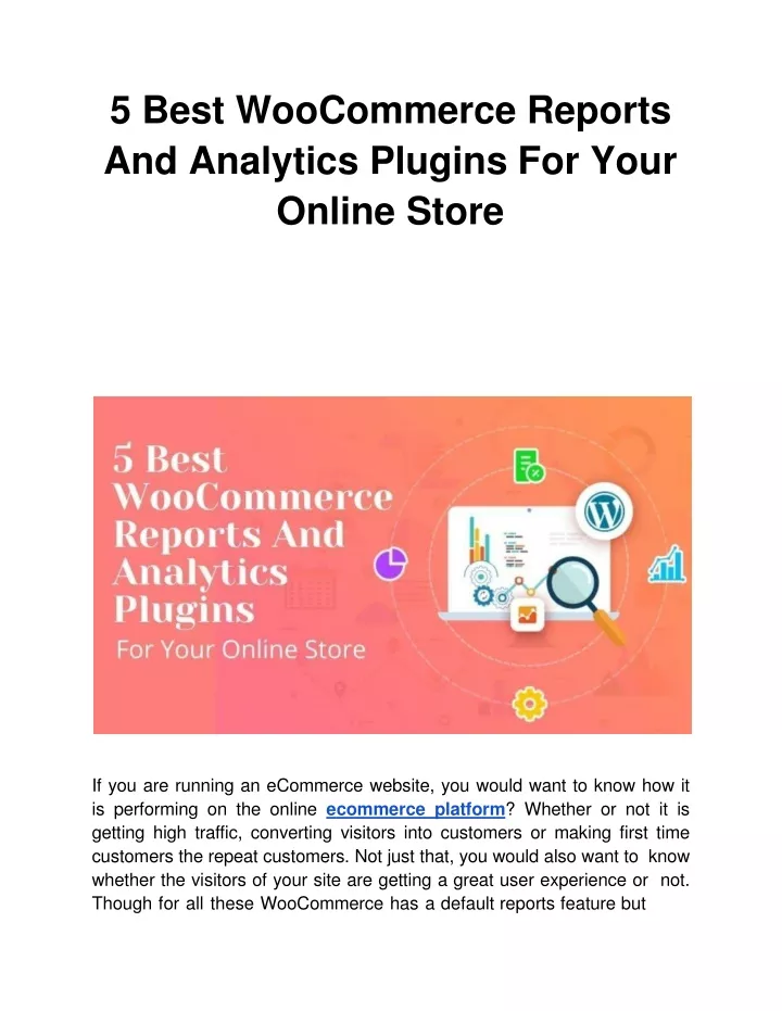 5 best woocommerce reports and analytics plugins for your online store