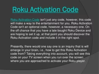 Roku Activation Code